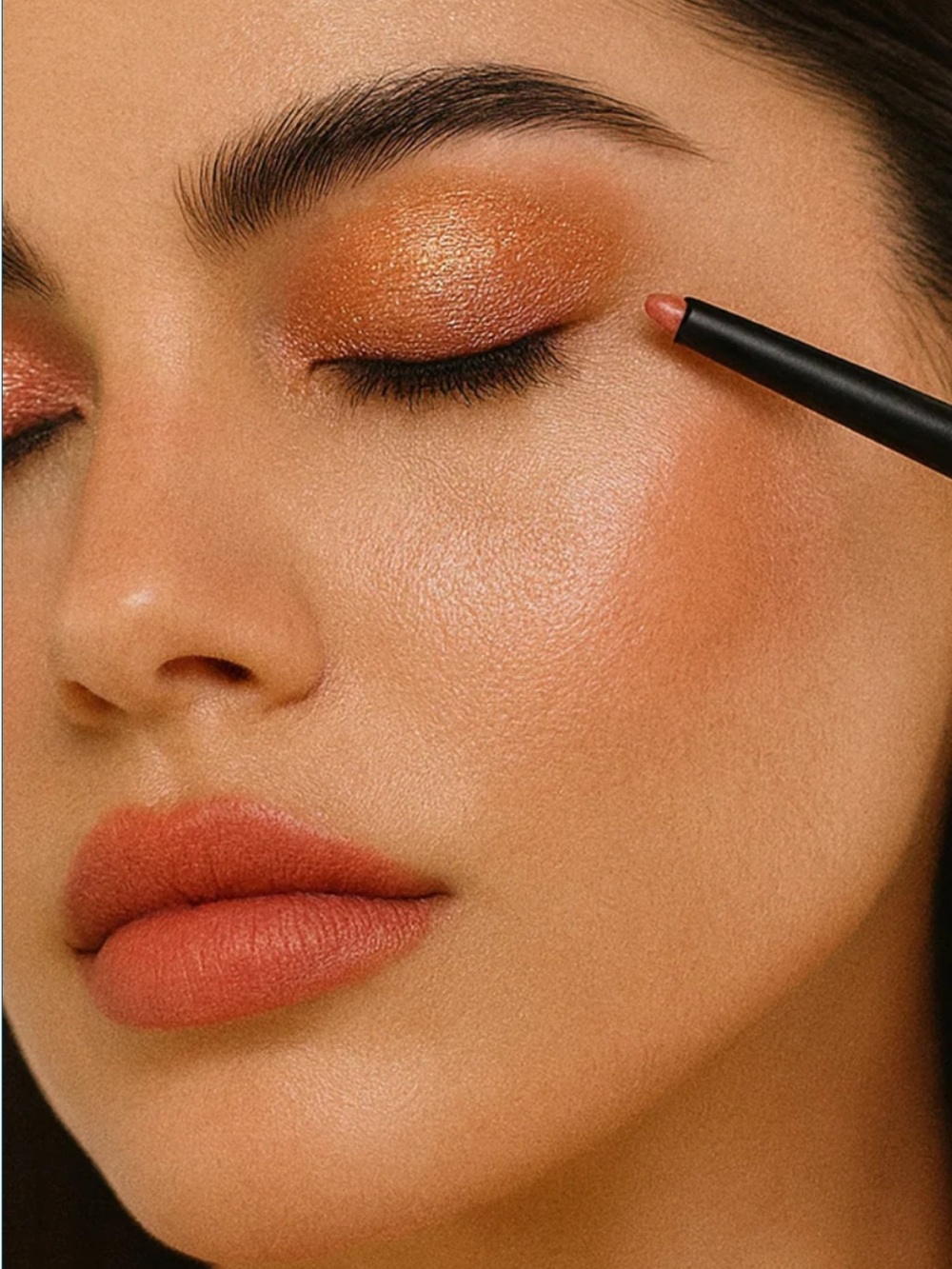 NEW DEAR MIDNIGHT DUAL-ENDED EYESHADOW STICK + BLENDER | PEACH BELLINI